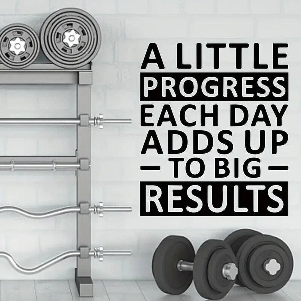 "A Little Progress Each Day" Motivational Wall Decal 15.7" x 18.9" Home & Garden:Home Décor:Decals, Stickers & Vinyl Art Style Your Walls